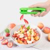 Grape Tomato Cherry Strawberry Cutter - Multifunctional Vegetable and Fruit Cutter - No Blade - Green - Creative Kids Supplies - Kitchen Gadget