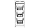 Oceanstar 3-Tier Metal Wire Storage Basket Stand with Removable Baskets ‚Äì Black