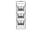 Oceanstar 3-Tier Metal Wire Storage Basket Stand with Removable Baskets ‚Äì Black